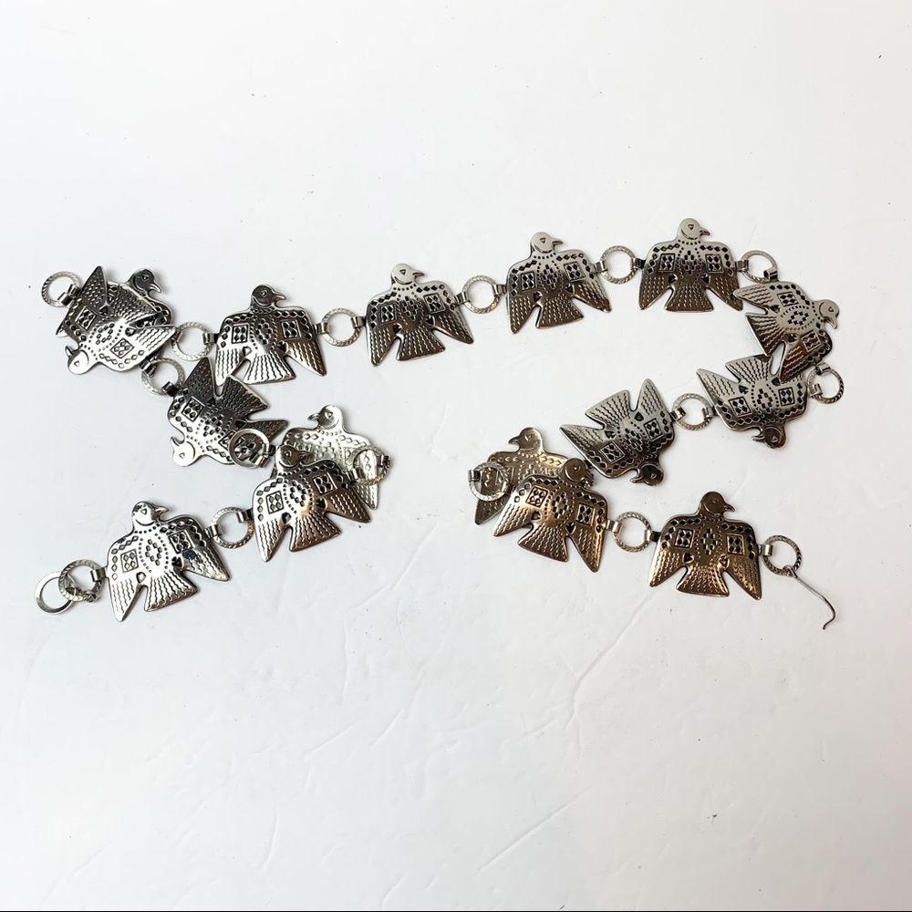 Vintage | Silver Navajo Thunderbird Concho Belt